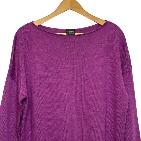 Eileen Fisher 100% Merino Wool Pullover Sweater Crew Neck Long Sleeve Small - Picture 4 of 11
